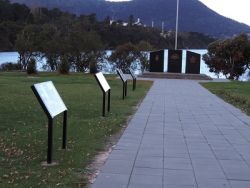 Claremont war memorial and interpretation signs