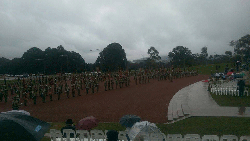 Members of the 12th/40th Battalion participating in the Centenary parade of the Australian Army's 2nd Division in Canberra