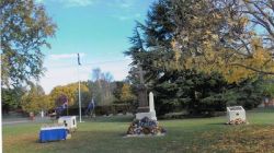 Evandale memorial area Anzac Day 2015 new flag pole